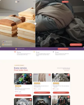Premium Laundry Service Landing Page Template