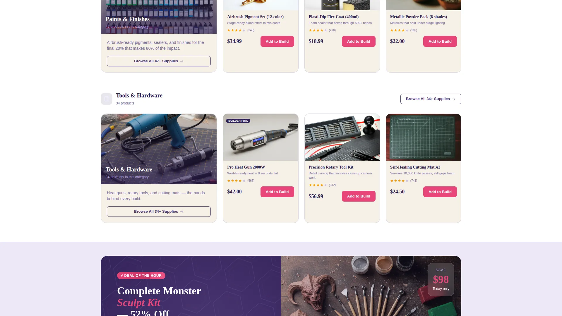 Hobby & Passion Supplies Professional Website Template