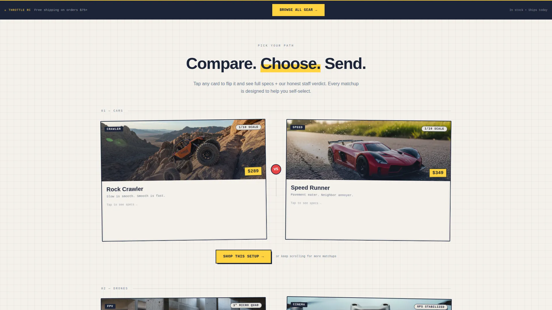 RC & Drone Hobby Store Landing Page Template