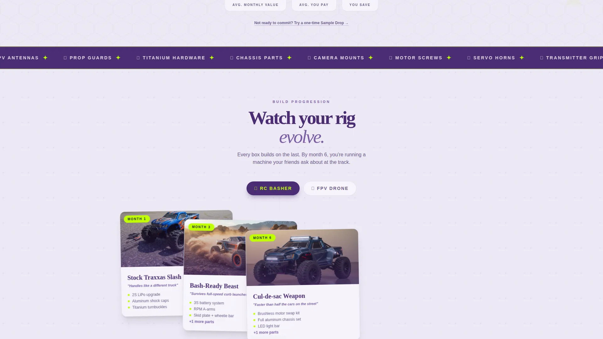 RC Hobby Subscription Box Landing Page Template