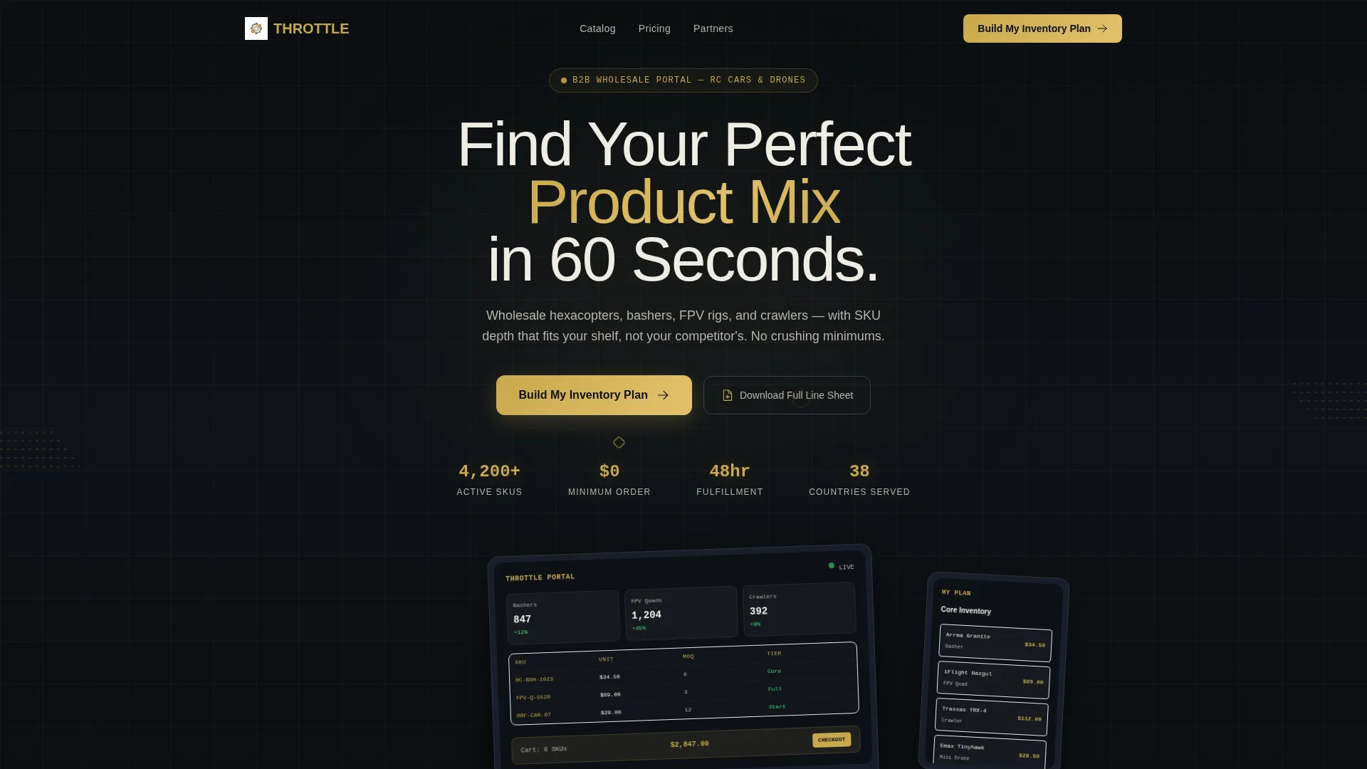 RC Cars & Drones Wholesale Landing Page Template