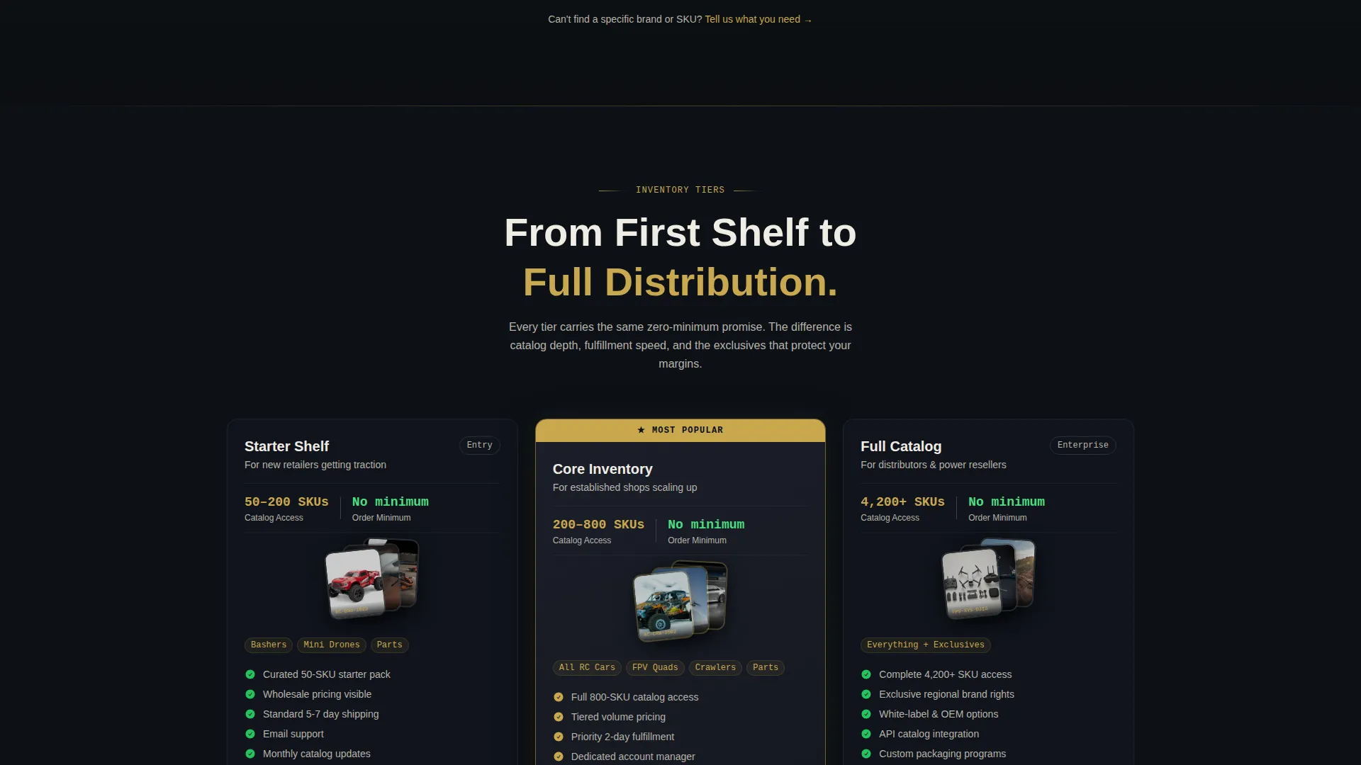 RC Cars & Drones Wholesale Landing Page Template