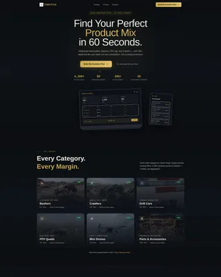 RC Cars & Drones Wholesale Landing Page Template