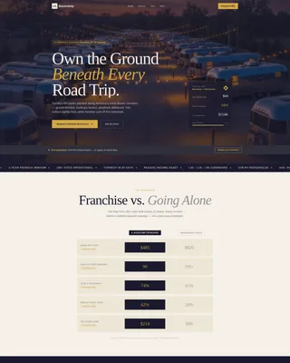 RV Park Franchise Landing Page Template