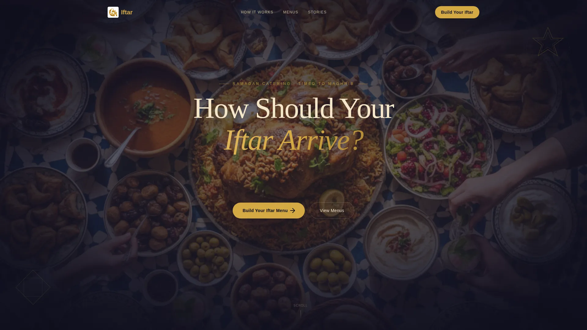 Catering Landing Page Template - Bento Grid Design