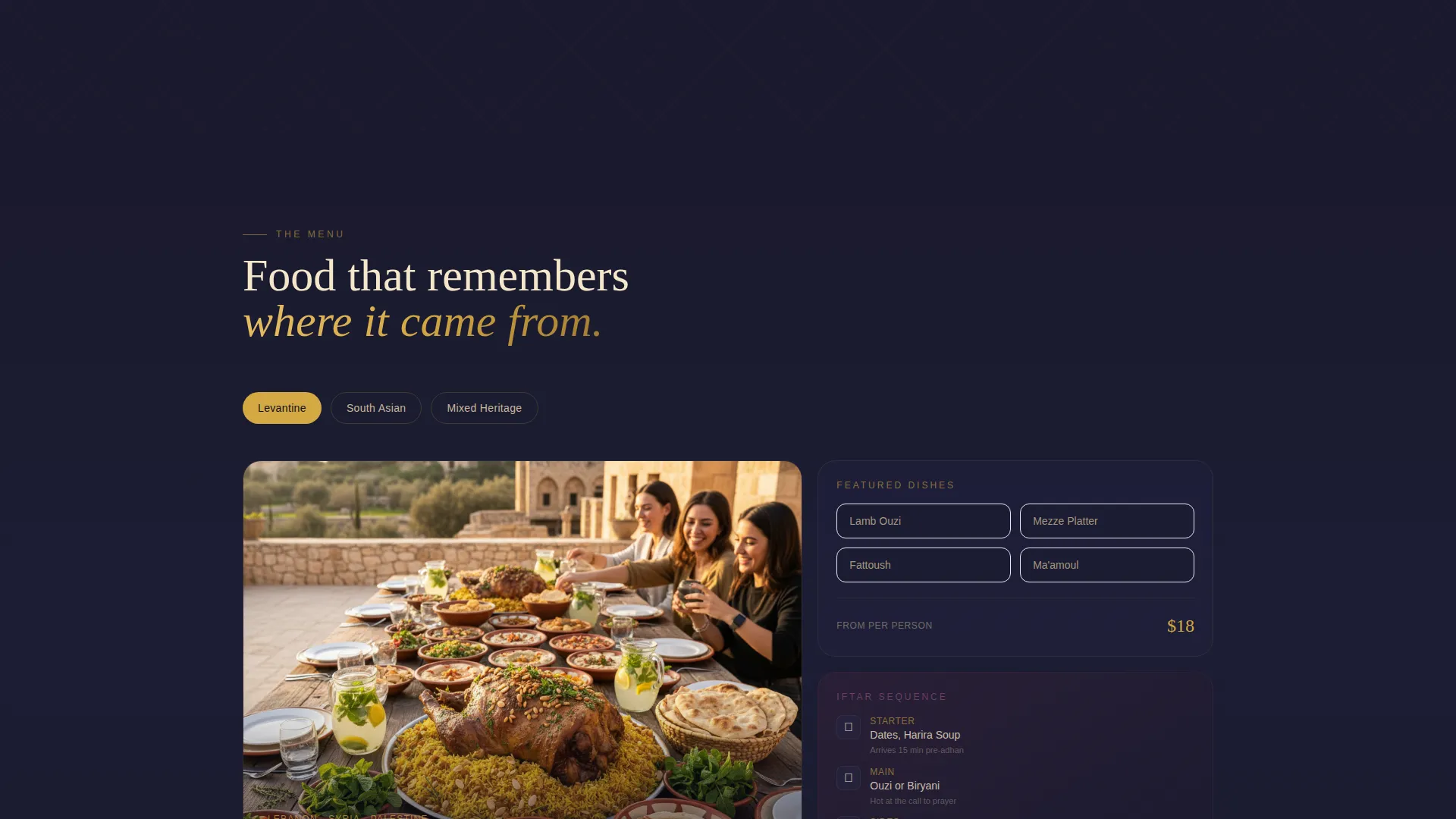 Catering Landing Page Template - Bento Grid Design
