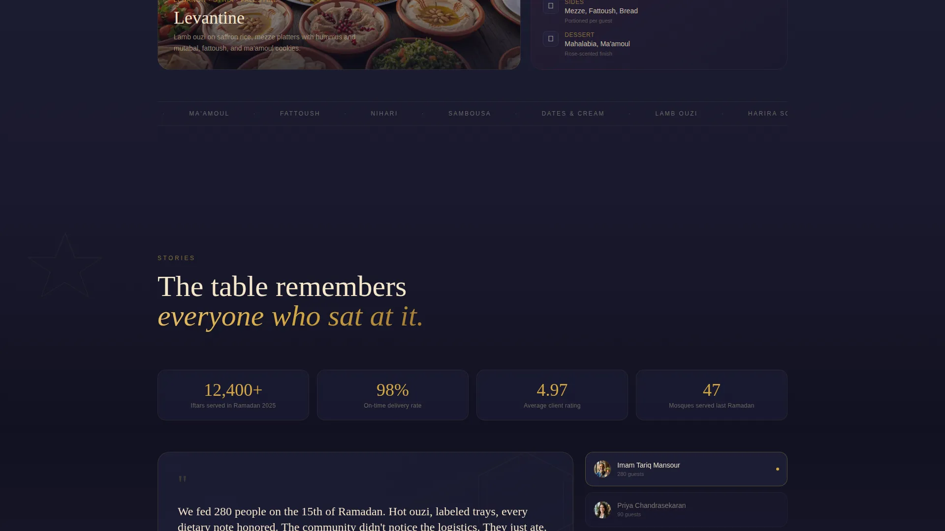 Catering Landing Page Template - Bento Grid Design