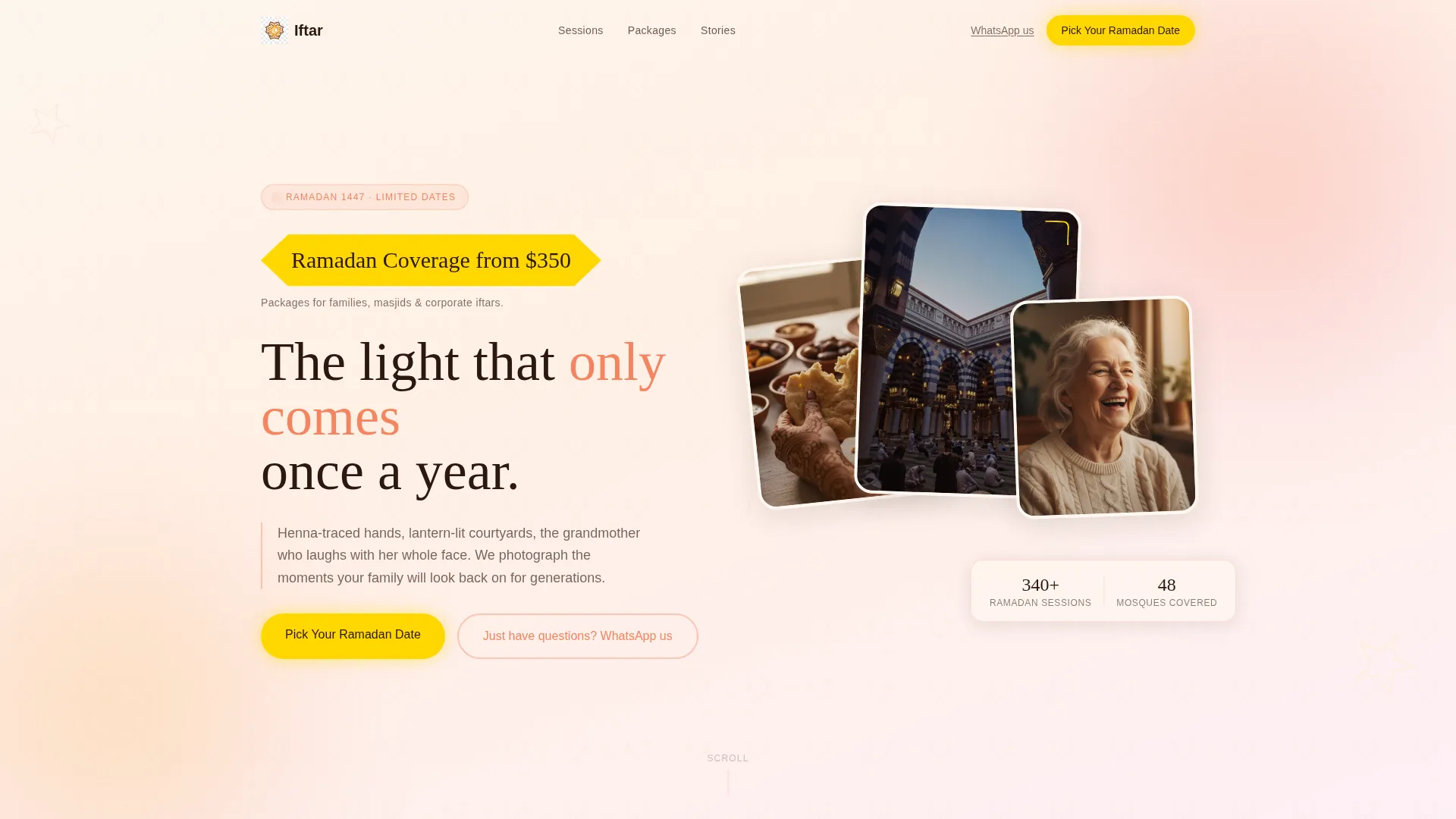 Ramadan Photography Landing Page Template