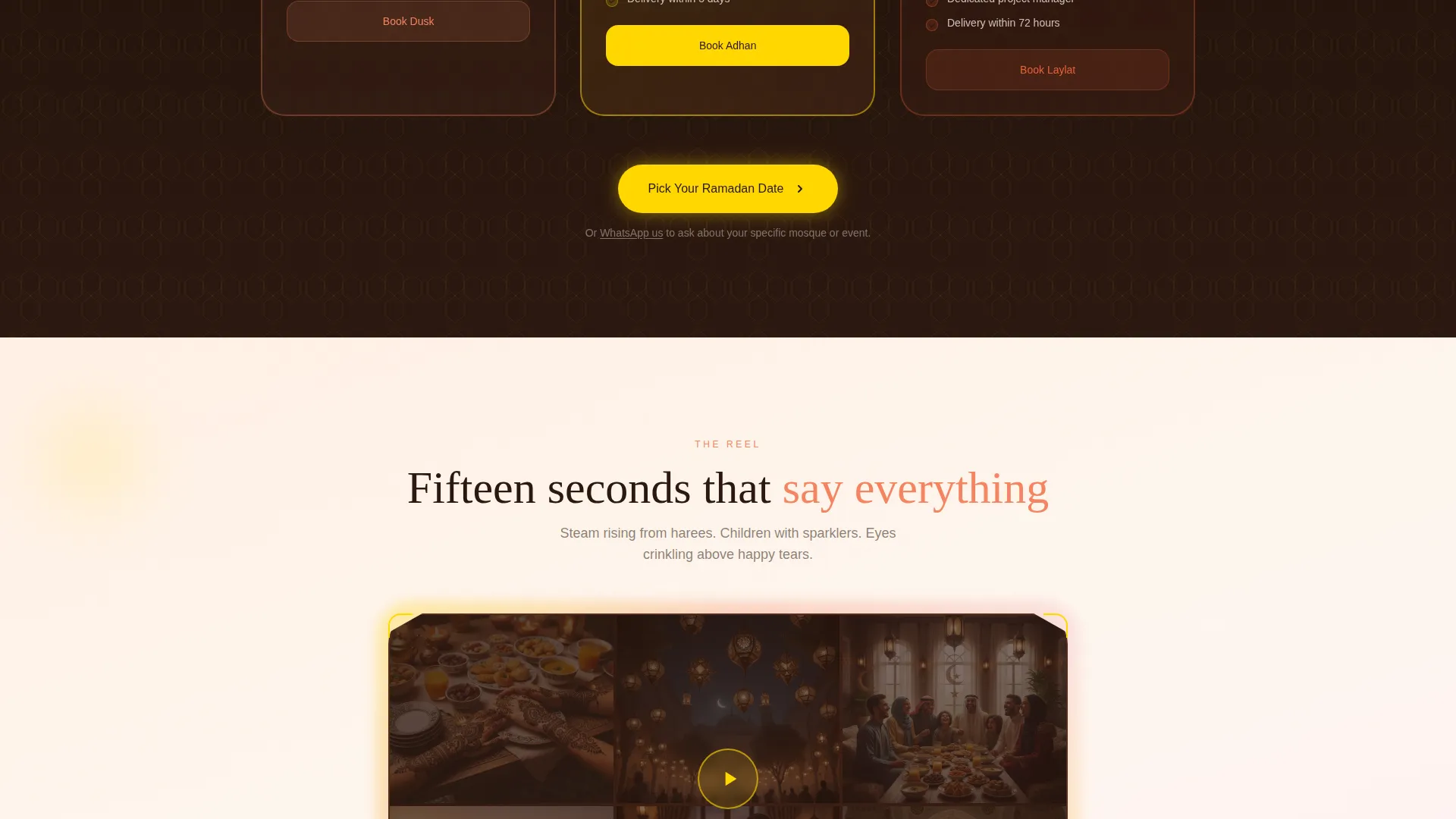 Ramadan Photography Landing Page Template
