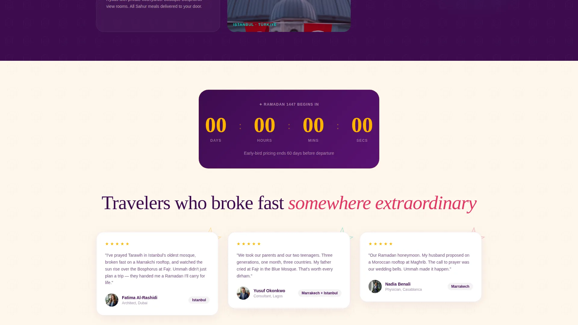 Travel Landing Page Template | Playful Geometric Design