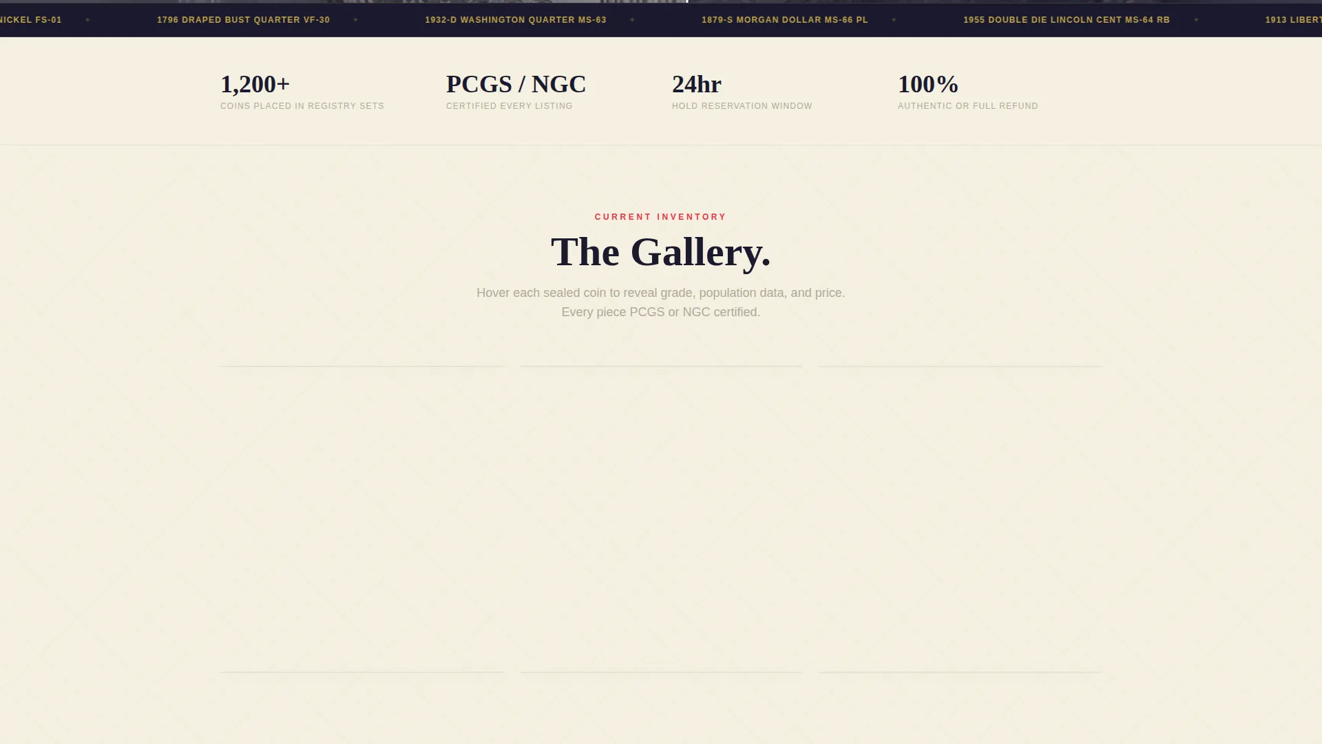 Specialist Coin & Numismatics Portfolio & Case Study Website Template
