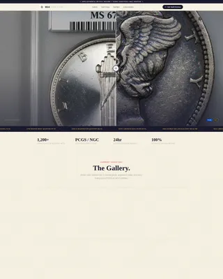 Specialist Coin & Numismatics Portfolio & Case Study Website Template