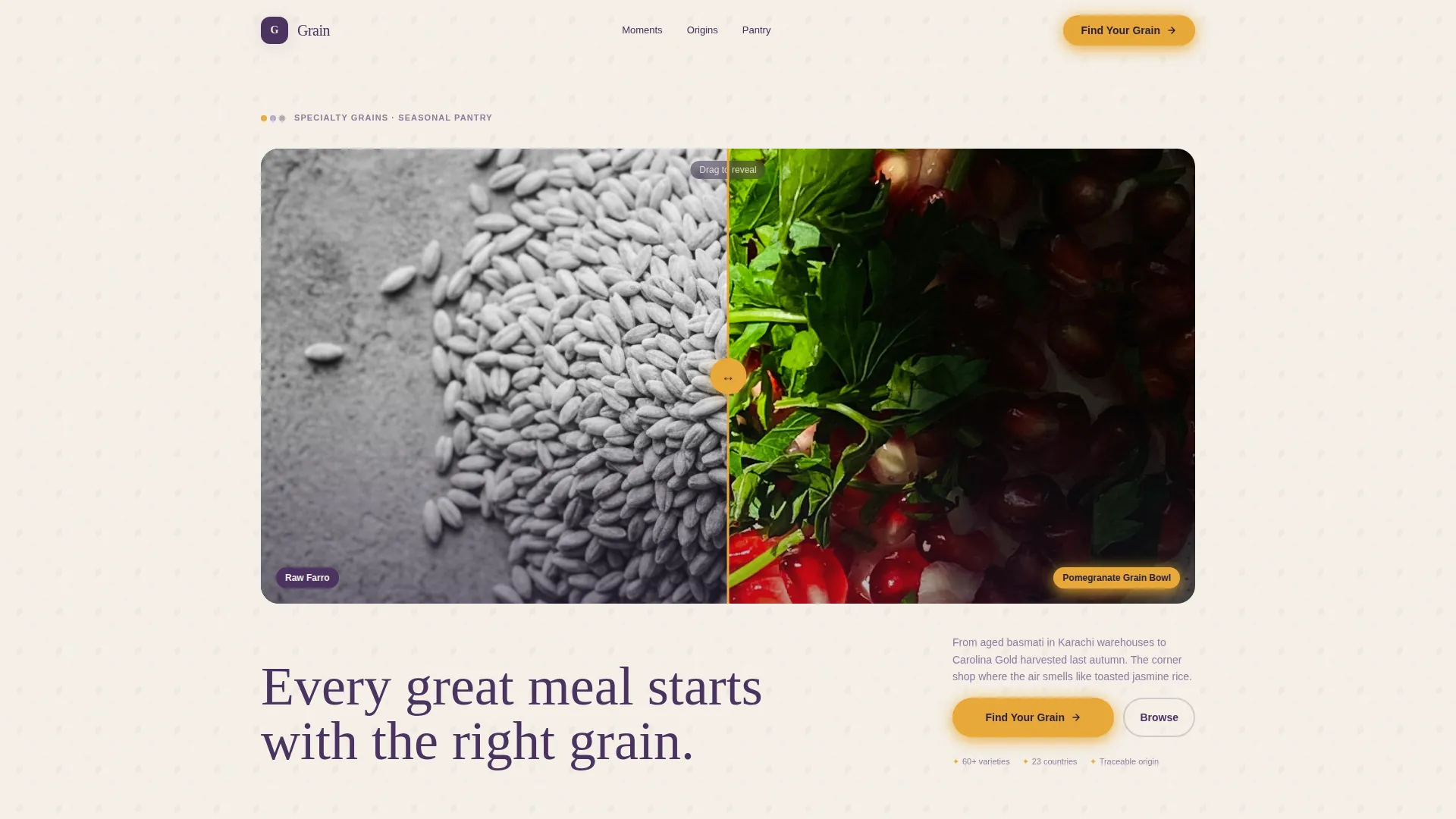Artisan Specialty Grain Store Landing Page Template