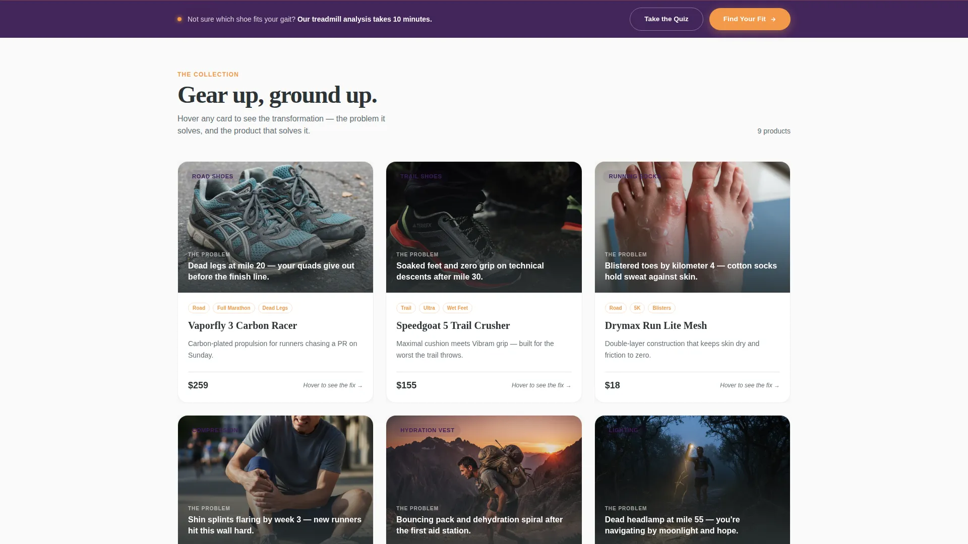 Running Gear Store Landing Page Template