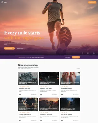 Running Gear Store Landing Page Template