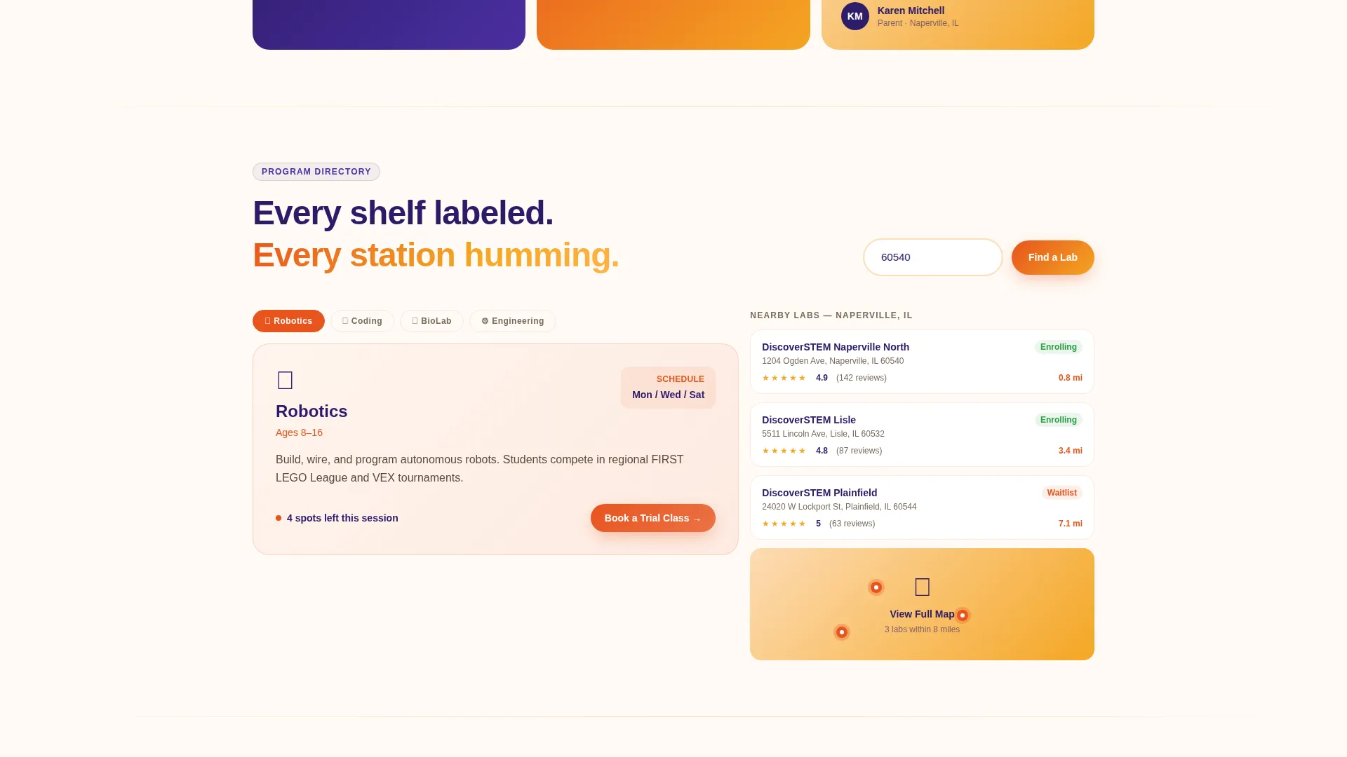 STEM Franchise Landing Page Template | Bento Grid