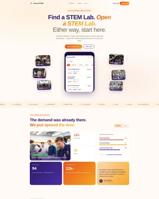 STEM Franchise Landing Page Template | Bento Grid