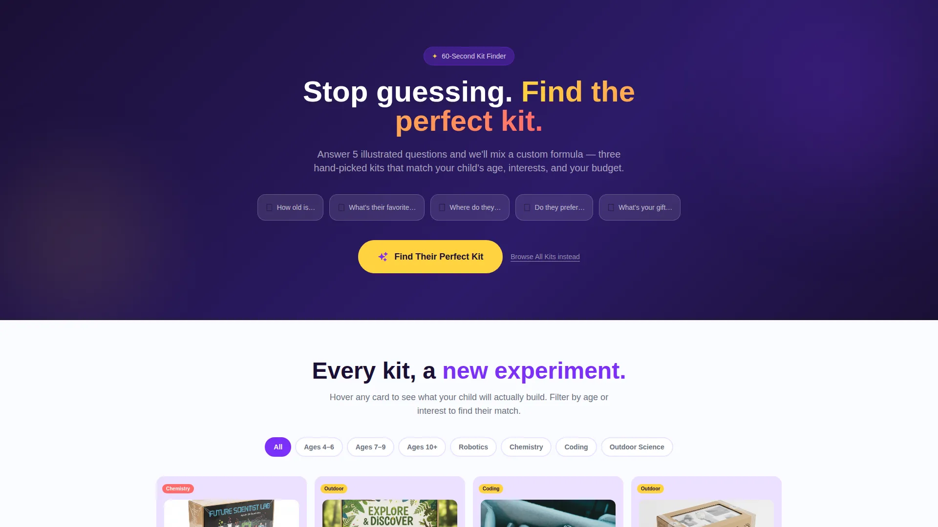 STEM Toy Store Landing Page Template