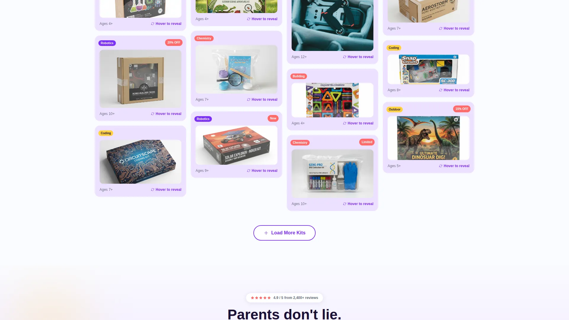 STEM Toy Store Landing Page Template