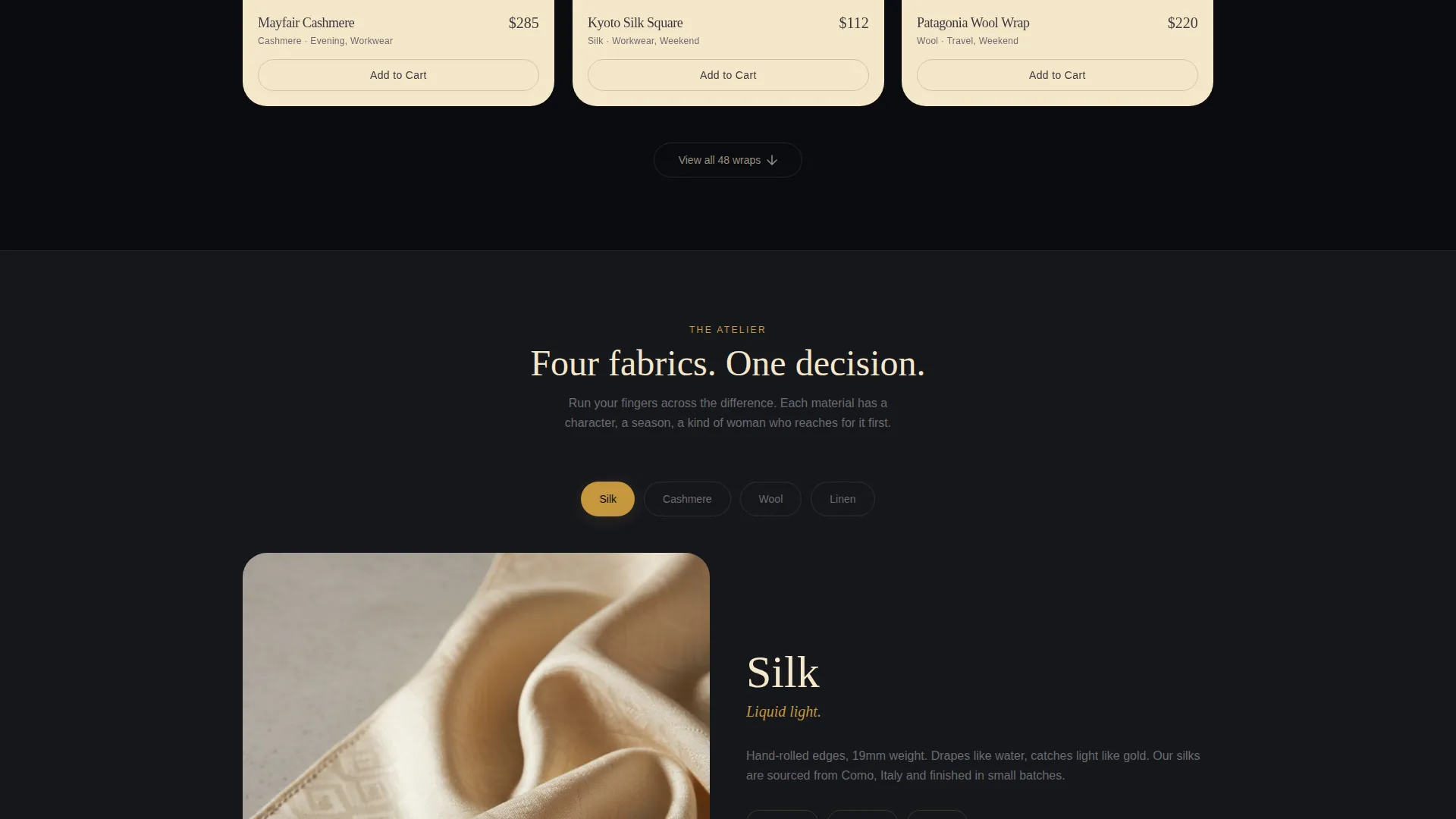 Scarves & Wraps Store Landing Page Template
