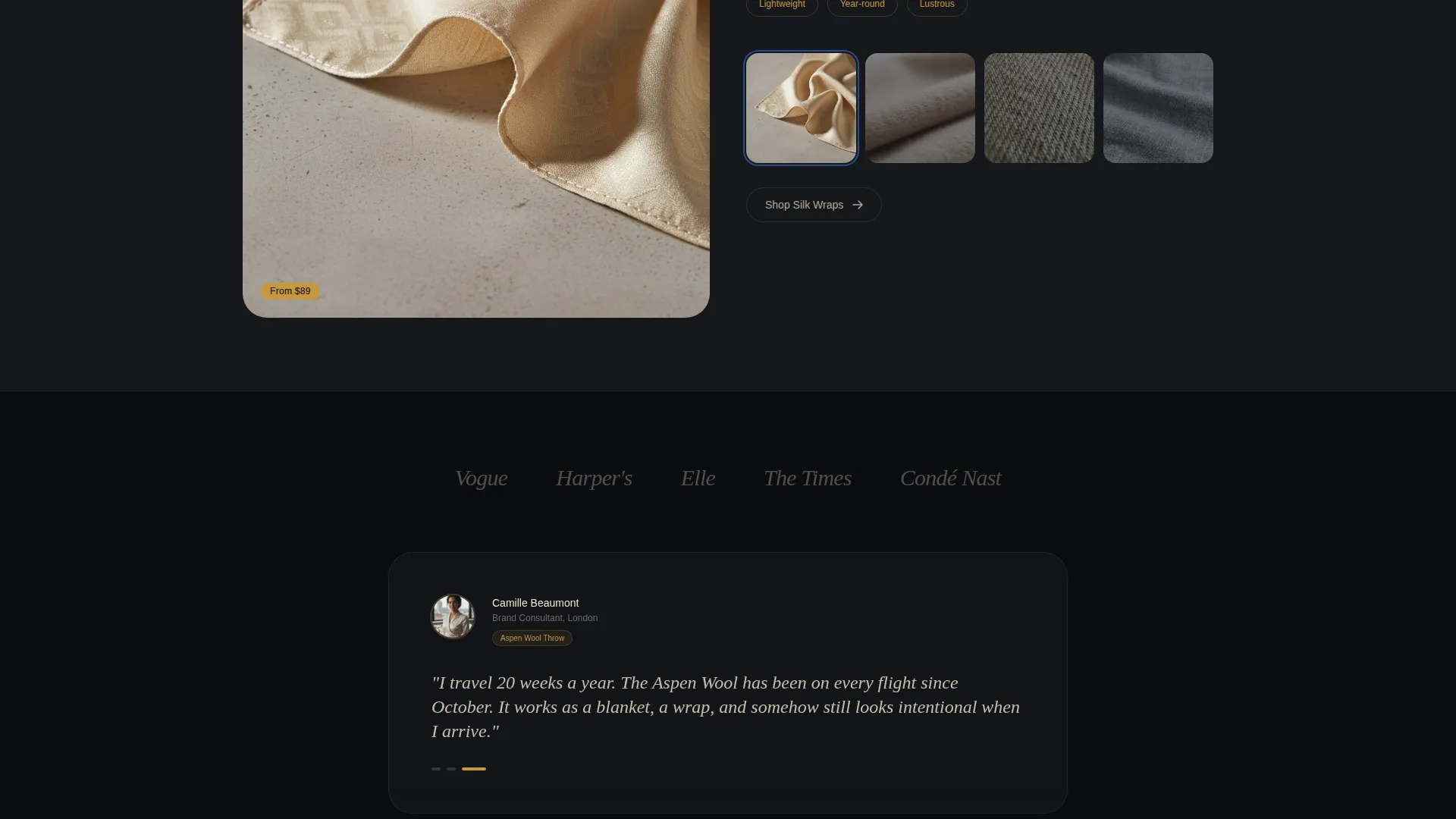 Scarves & Wraps Store Landing Page Template