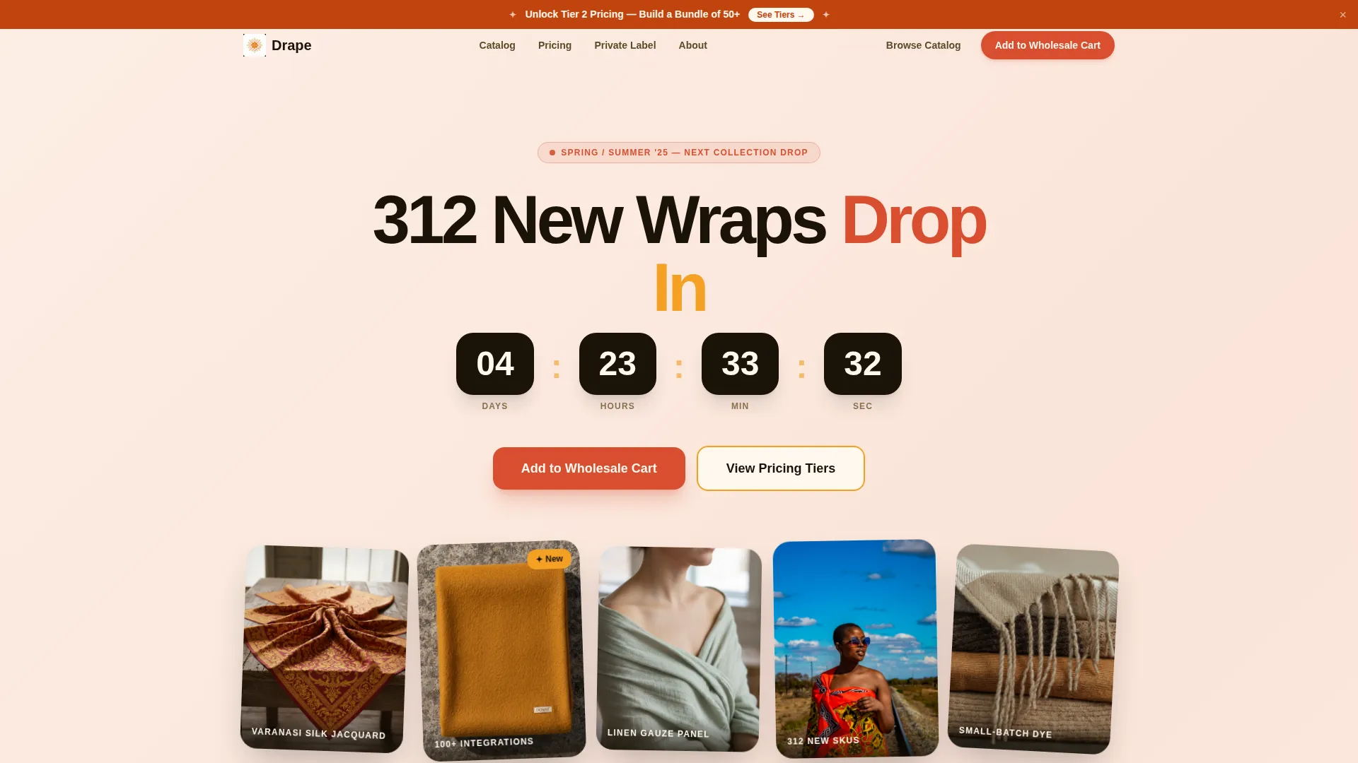 Vibrant Wholesale Scarves & Wraps Landing Page