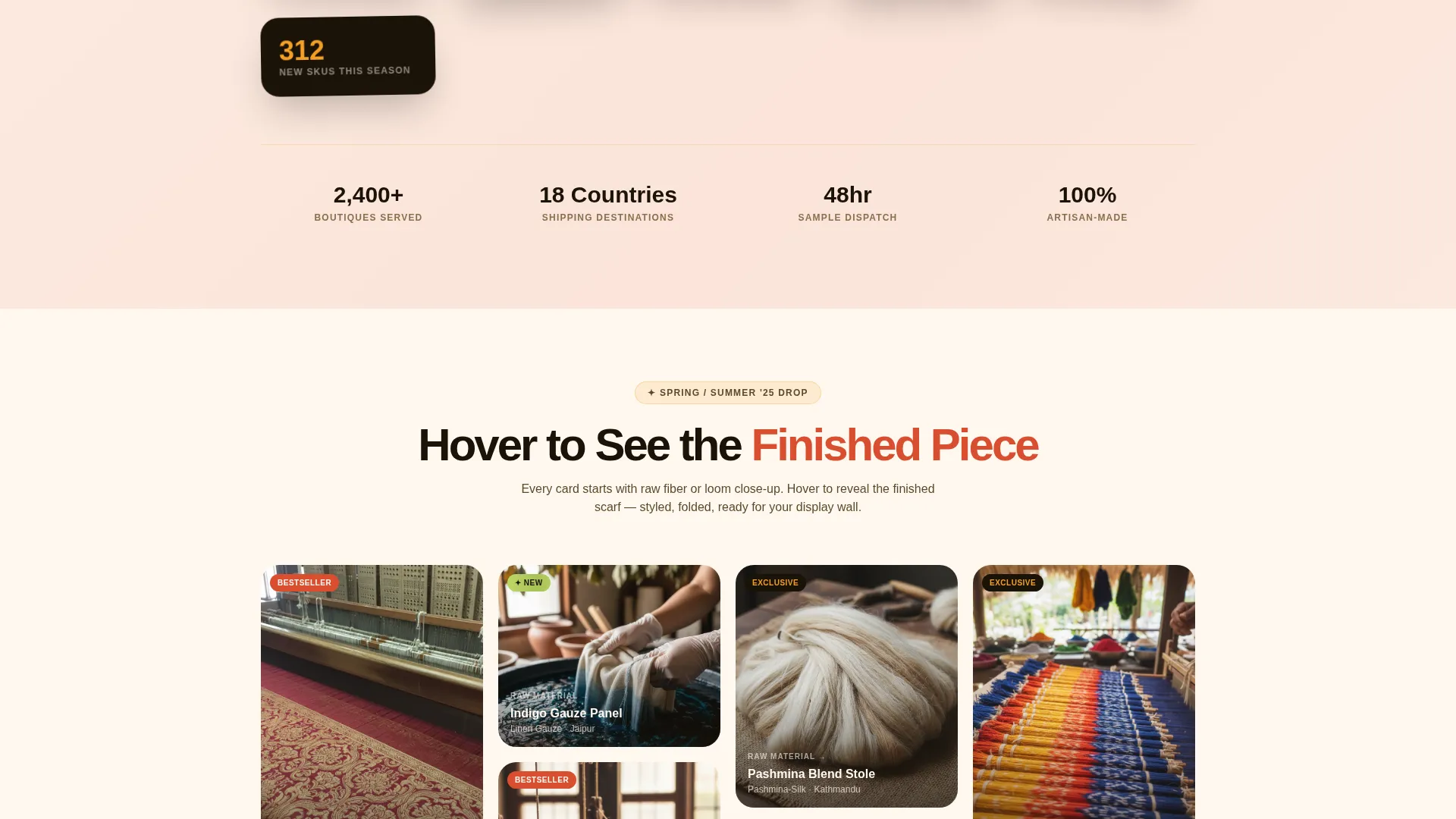 Vibrant Wholesale Scarves & Wraps Landing Page