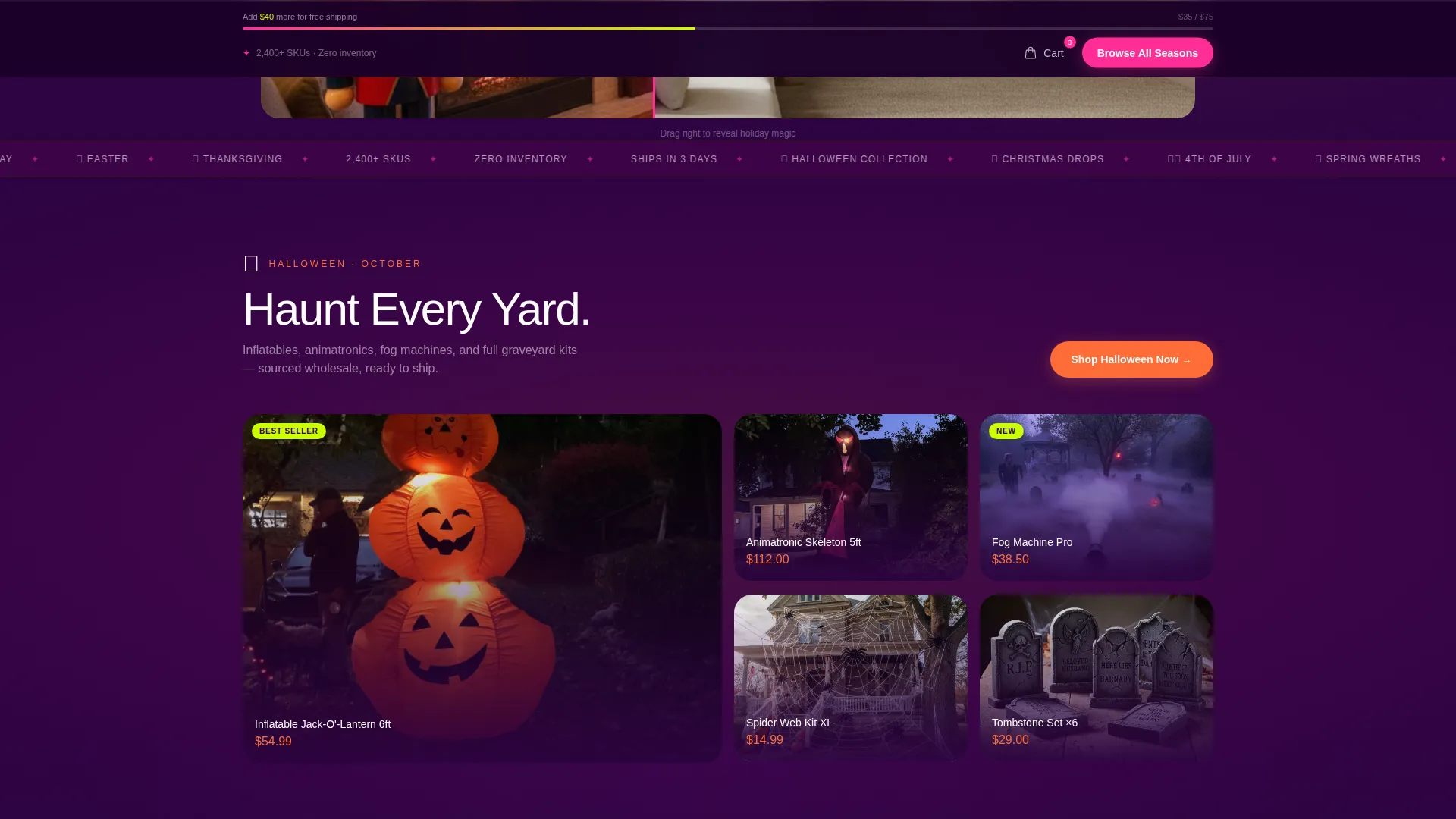 Seasonal Decorations Dropshipping Landing Page