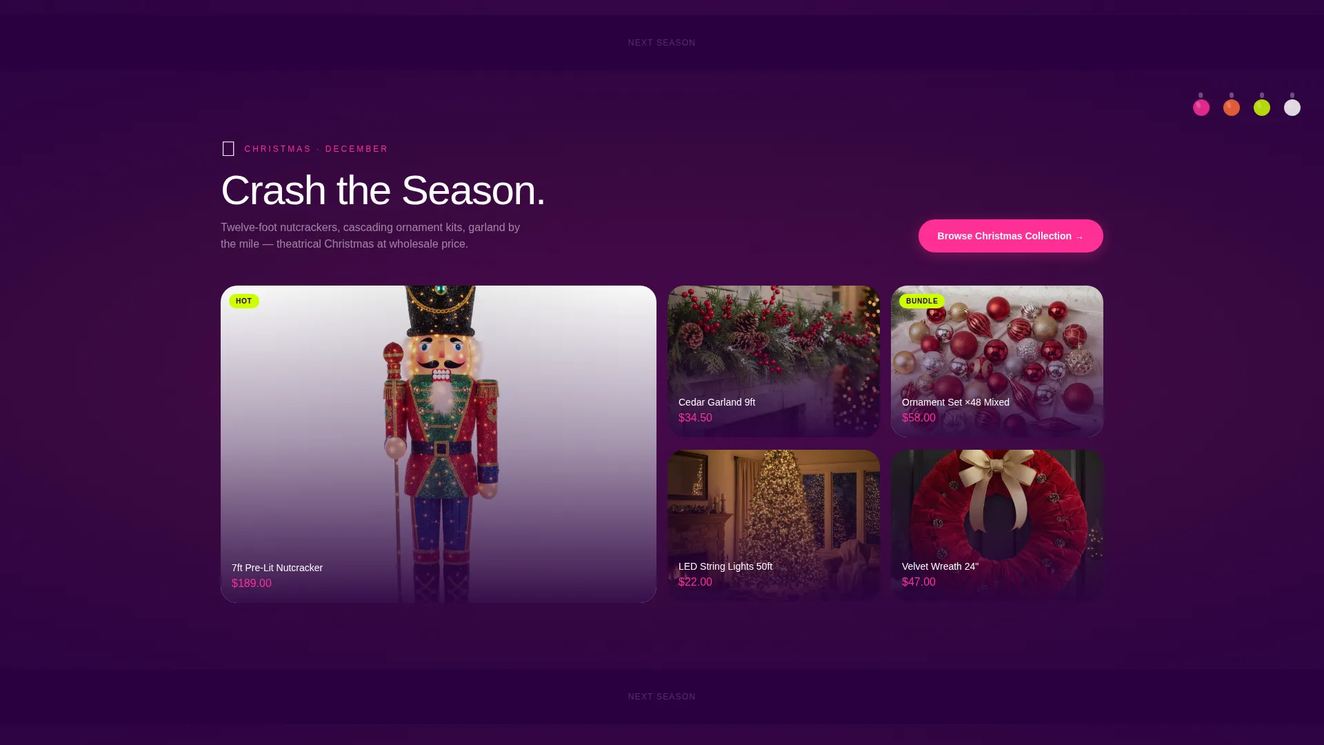 Seasonal Decorations Dropshipping Landing Page