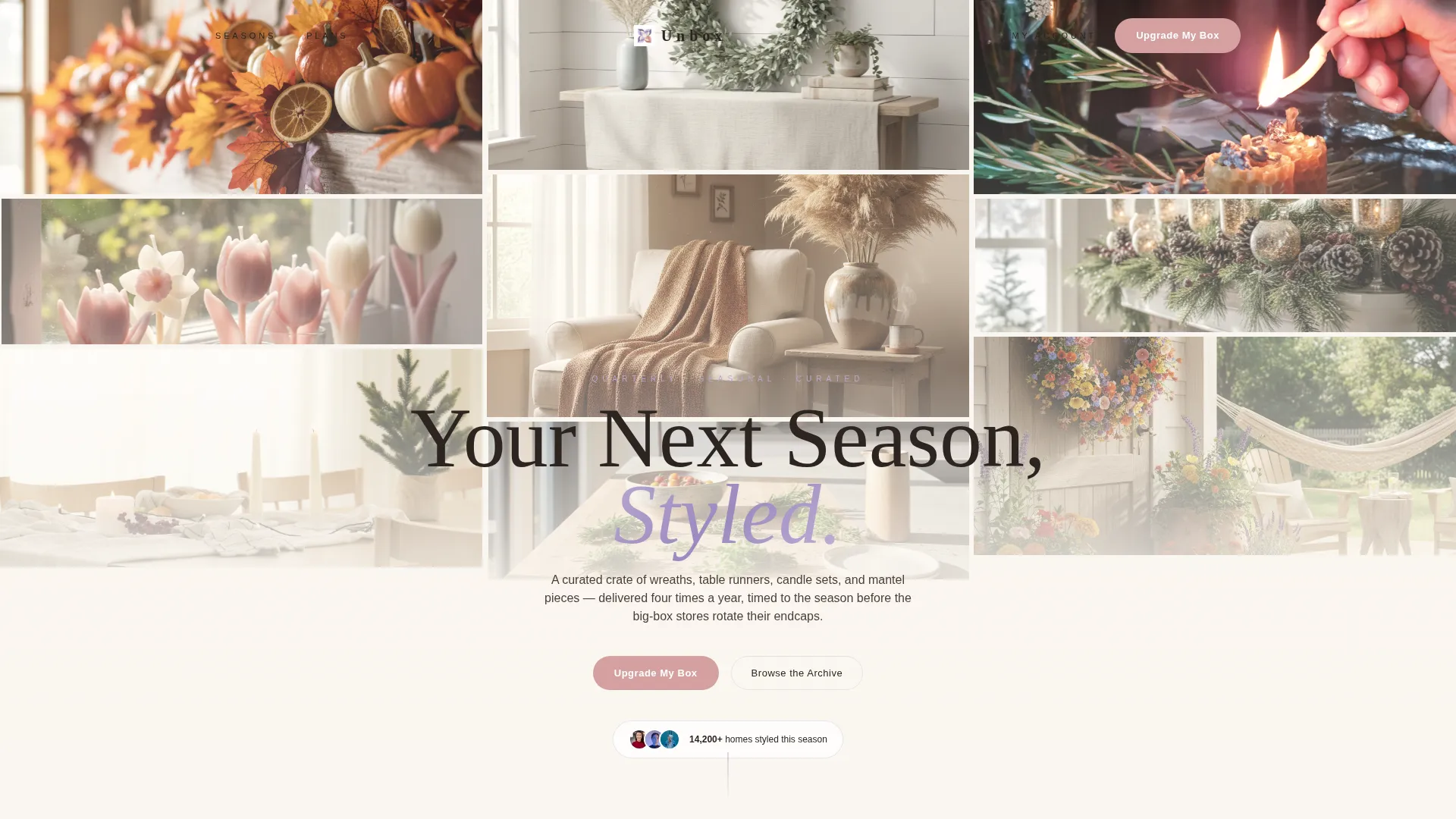 Seasonal Decorations Subscription Landing Page Template