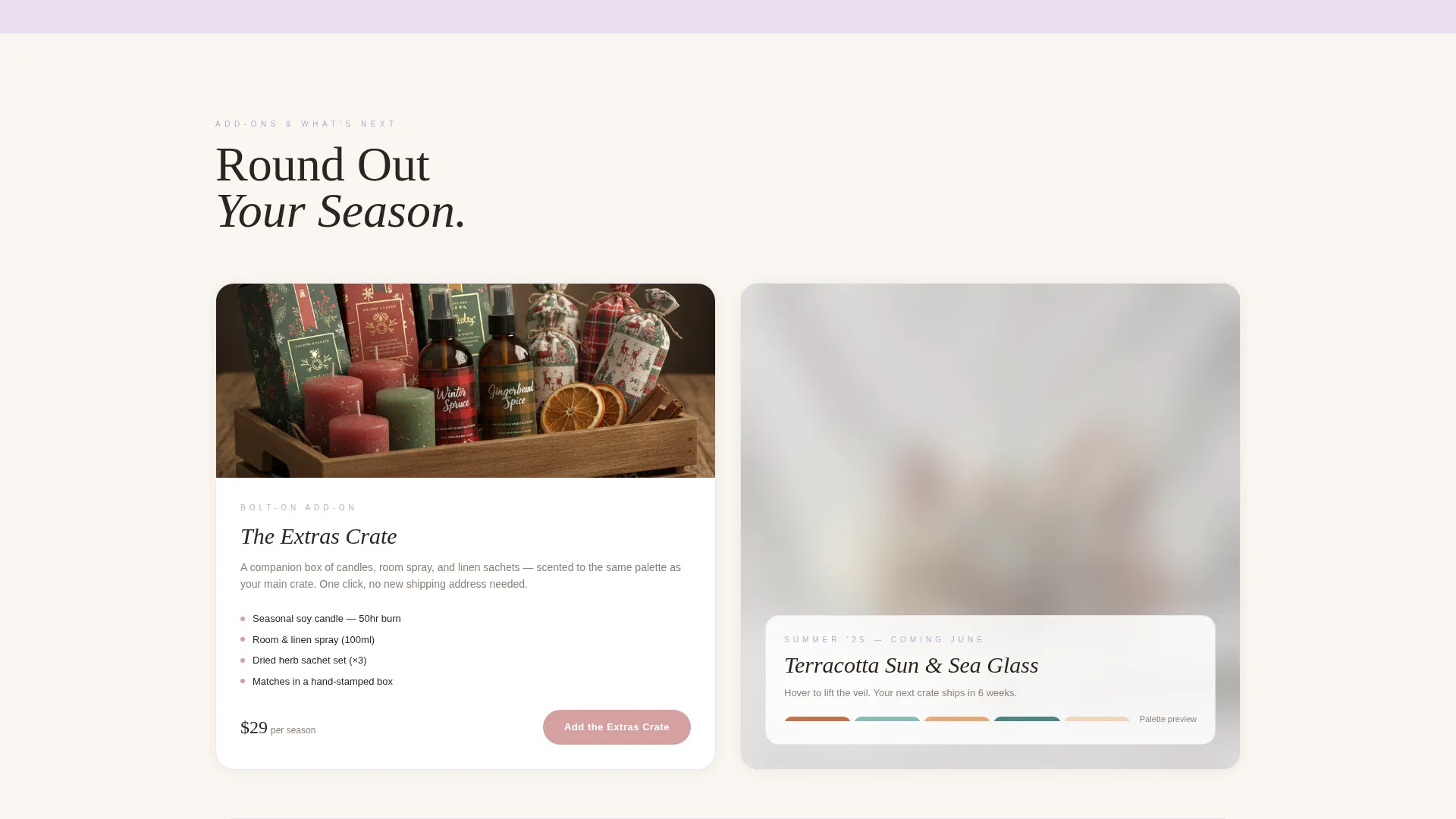 Seasonal Decorations Subscription Landing Page Template