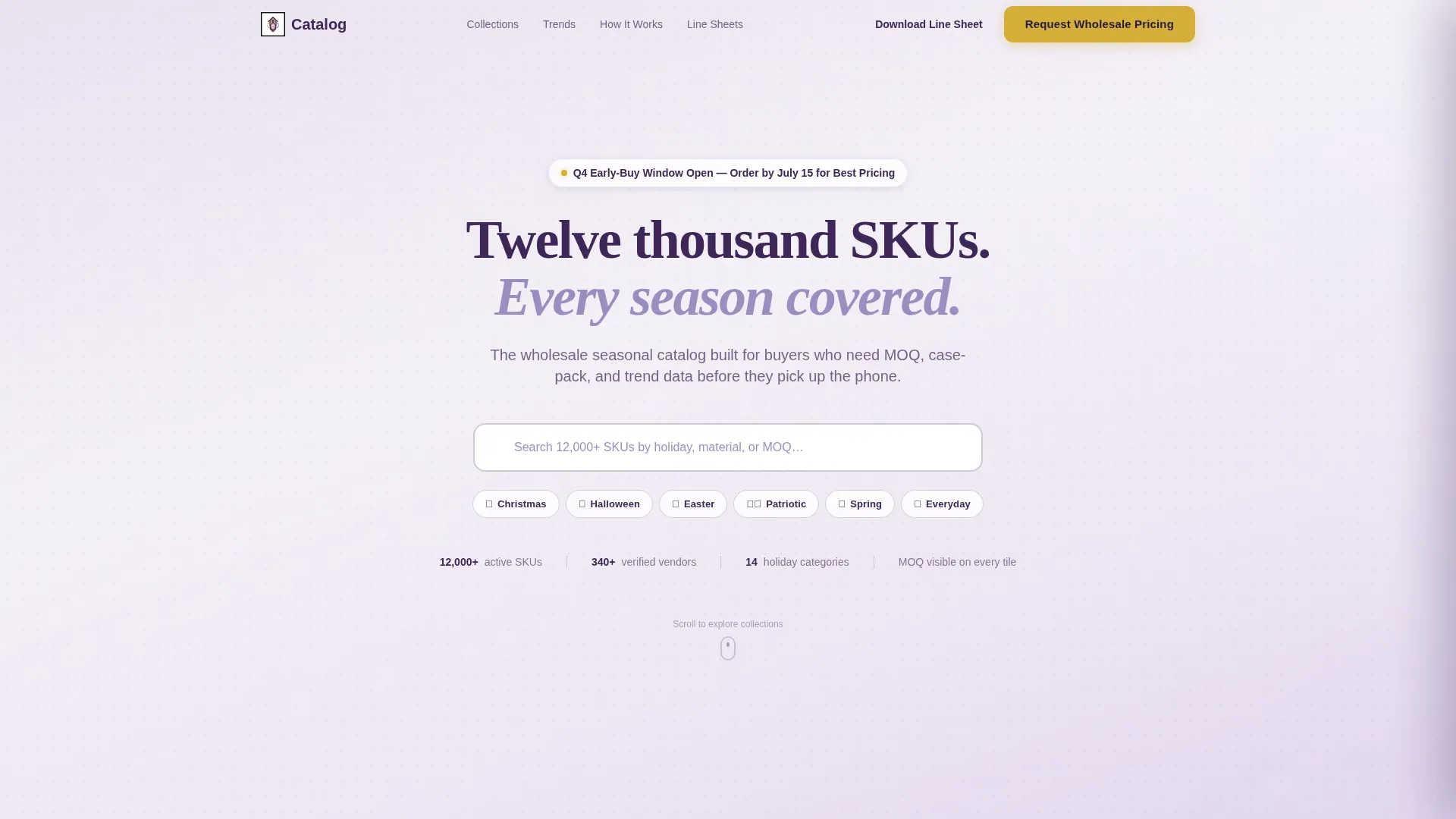 Curated Seasonal Decorations Landing Page Template