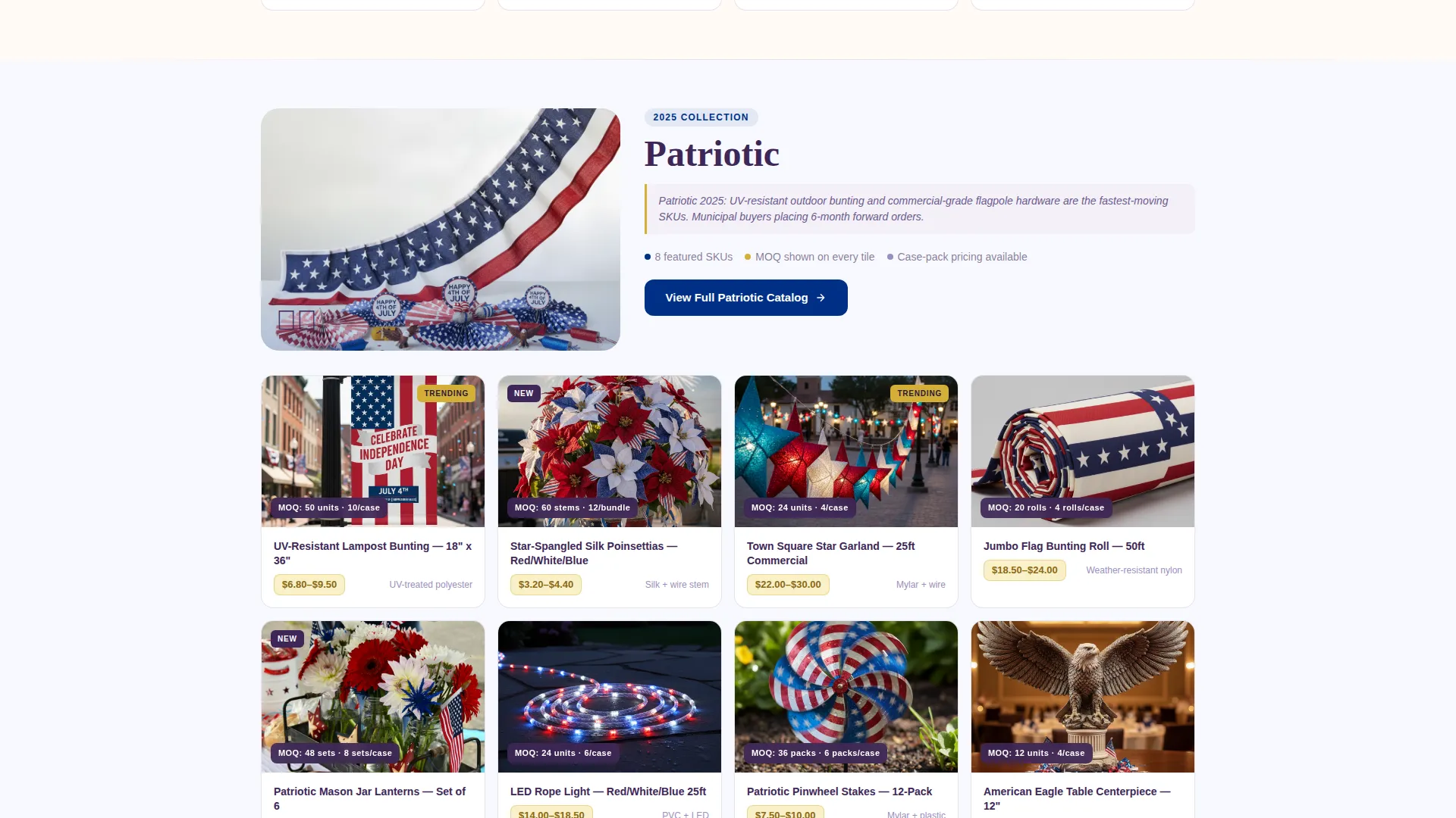 Curated Seasonal Decorations Landing Page Template