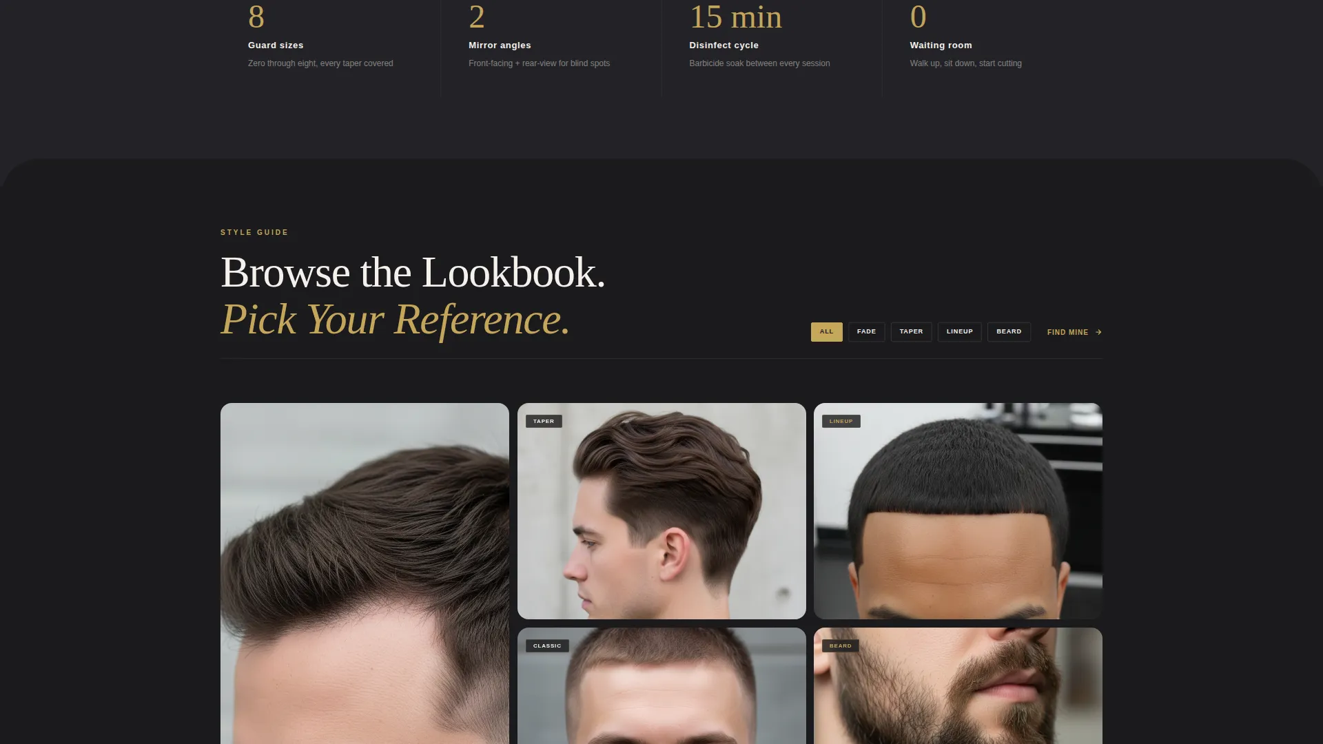 Bold Self-Service Barbershop Landing Page Template