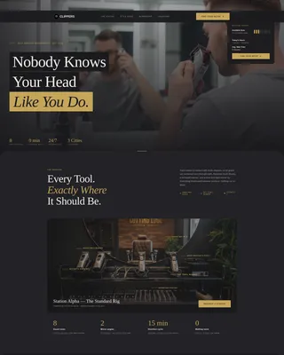 Bold Self-Service Barbershop Landing Page Template