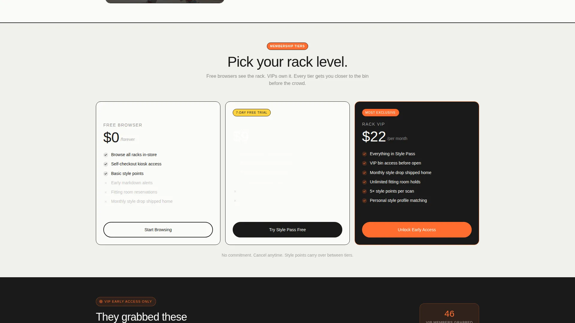 Self-Service Clothing Store Bento Grid Landing Page