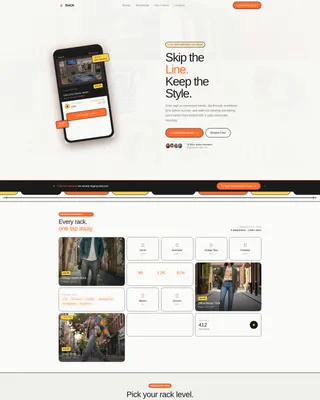 Self-Service Clothing Store Bento Grid Landing Page