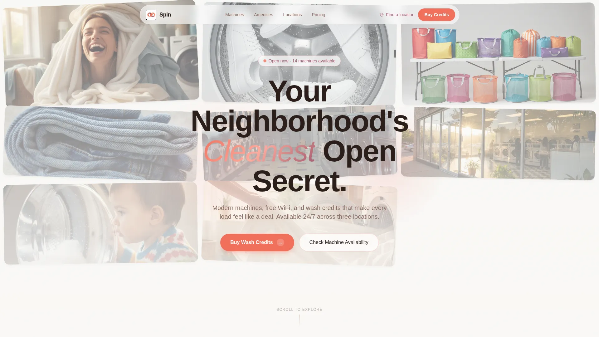Vibrant Laundromat Landing Page Template