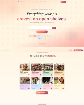 Vibrant Self-Service Pet Shop Landing Page Template
