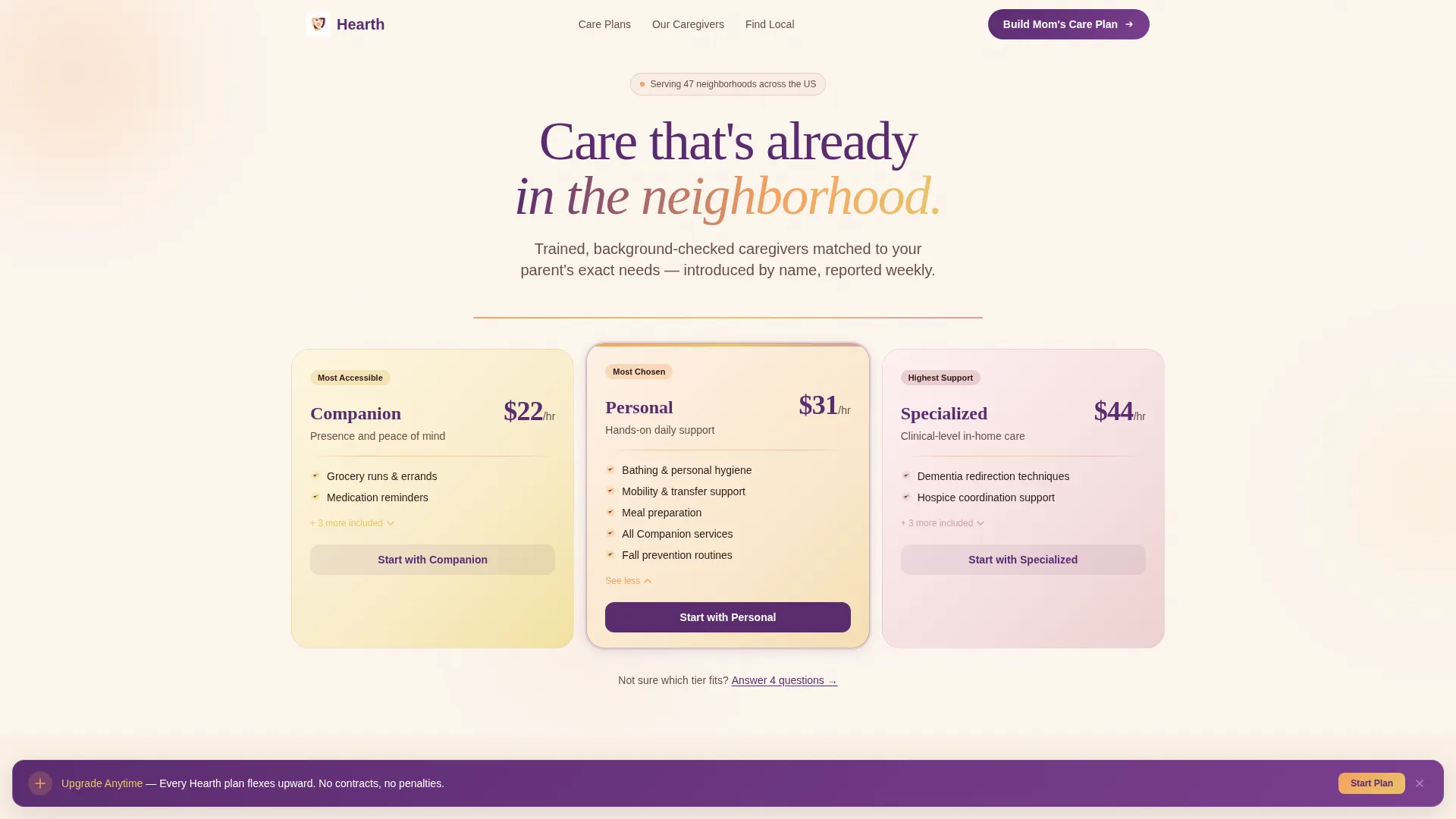 Senior Care Franchise Landing Page Template