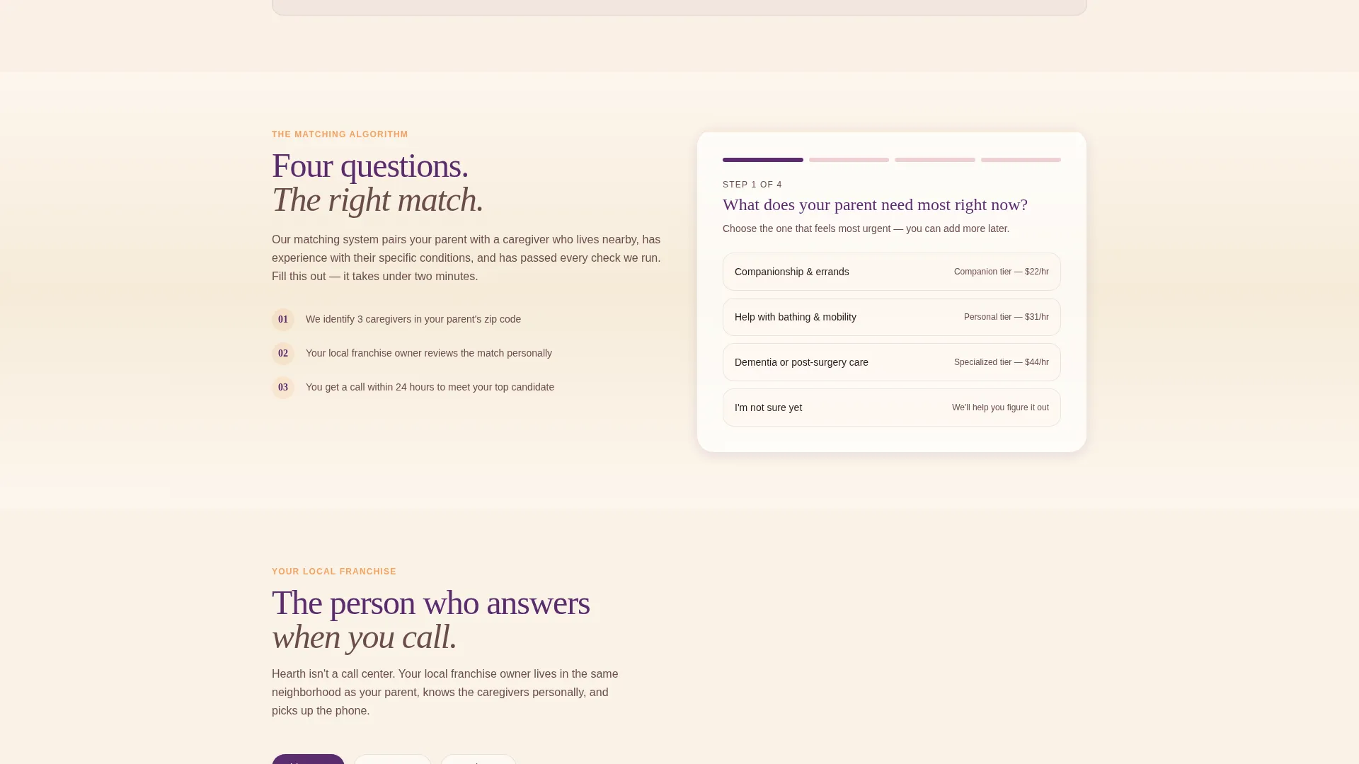 Senior Care Franchise Landing Page Template