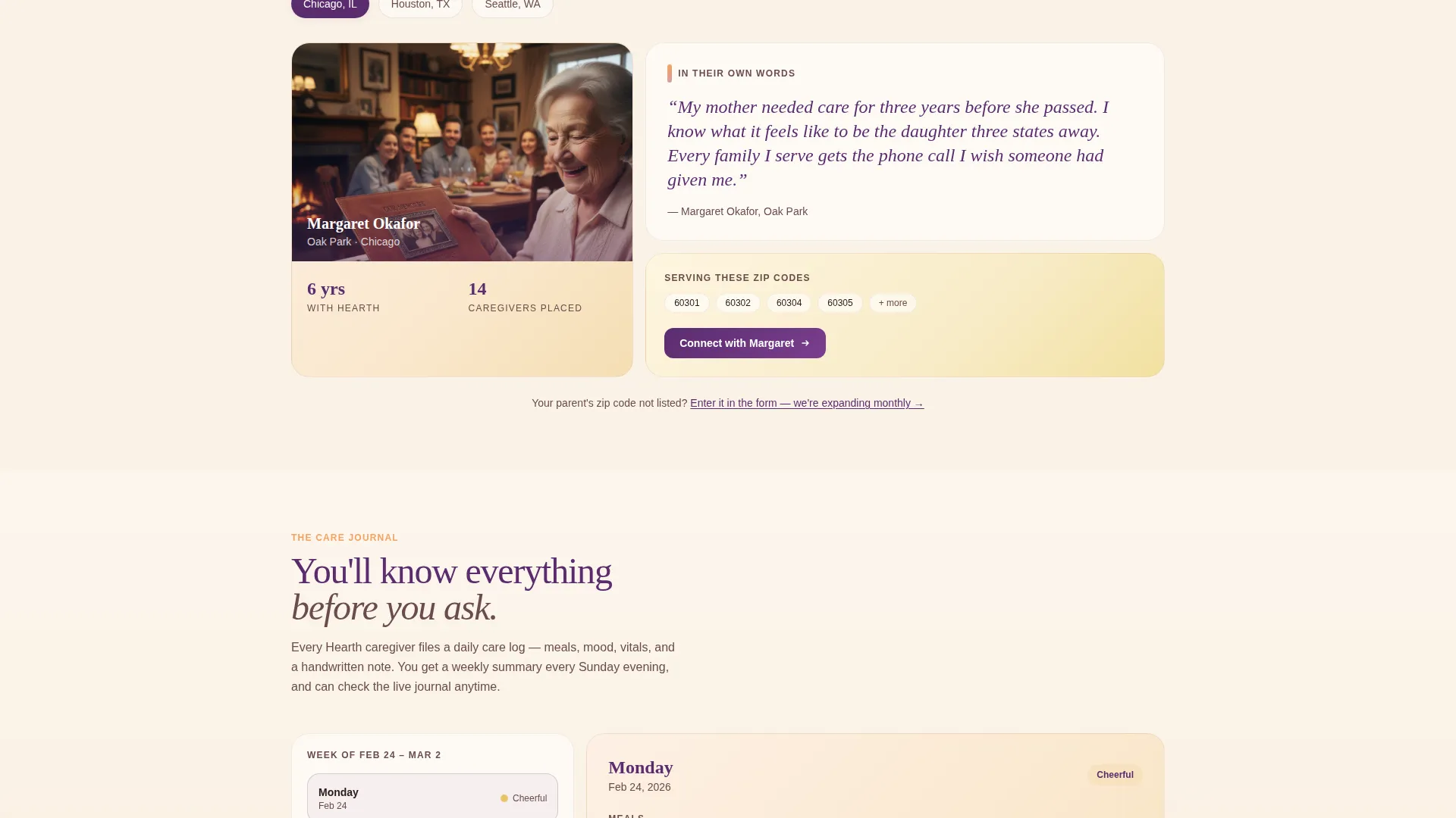 Senior Care Franchise Landing Page Template