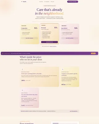 Senior Care Franchise Landing Page Template