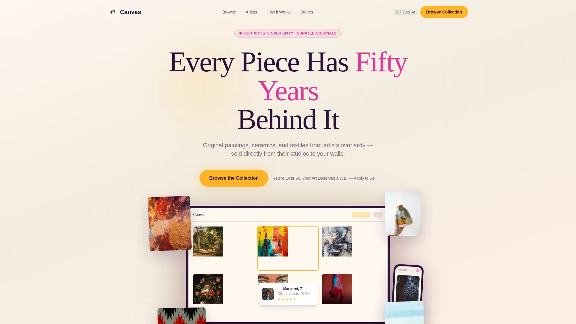 Vibrant Art Gallery Landing Page Template