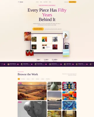 Vibrant Art Gallery Landing Page Template