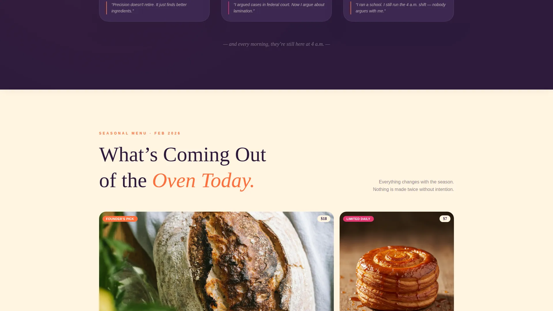 Handcrafted Sourdough Bakery Landing Page Template