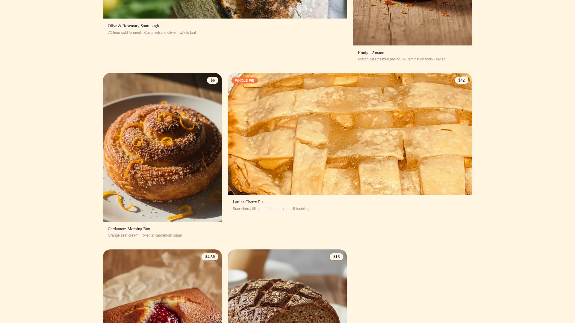 Handcrafted Sourdough Bakery Landing Page Template