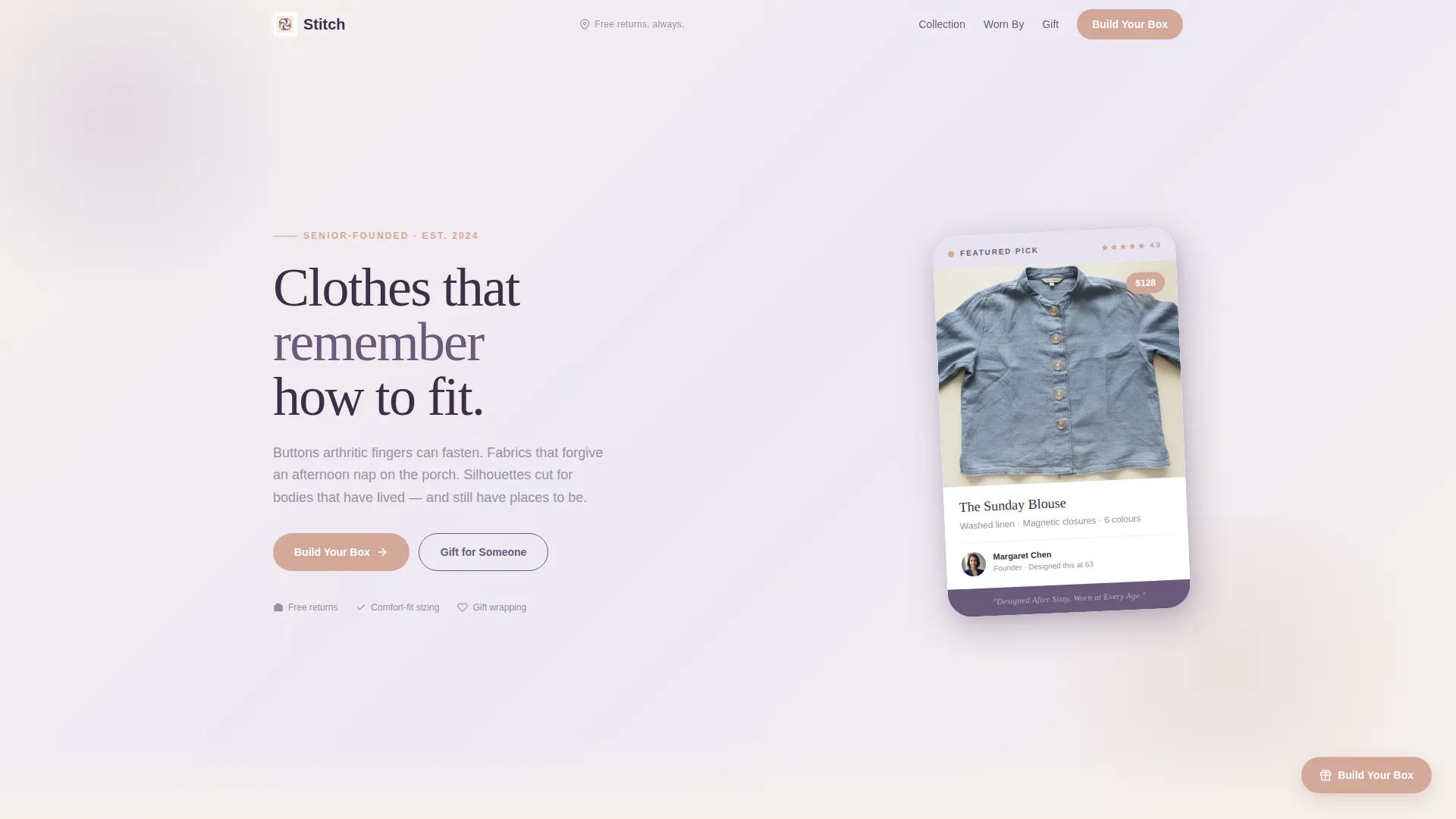 Senior Fashion Landing Page Template | Elegant & Shoppable