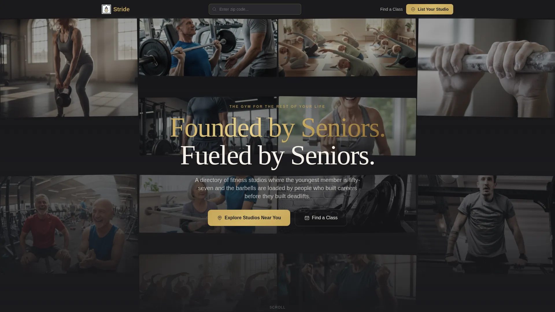 Senior Fitness Studio Marketplace Landing Page Template