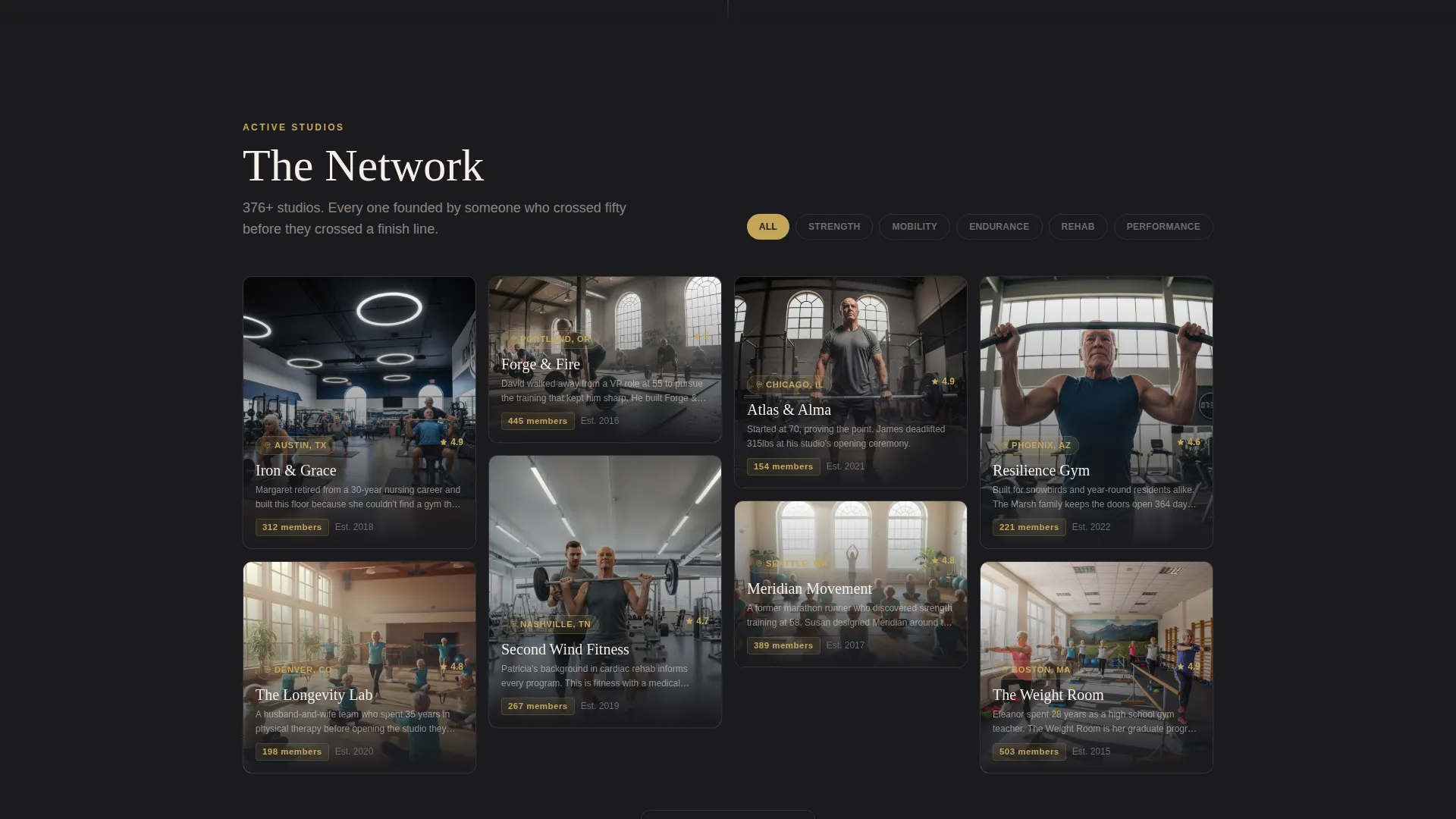 Senior Fitness Studio Marketplace Landing Page Template
